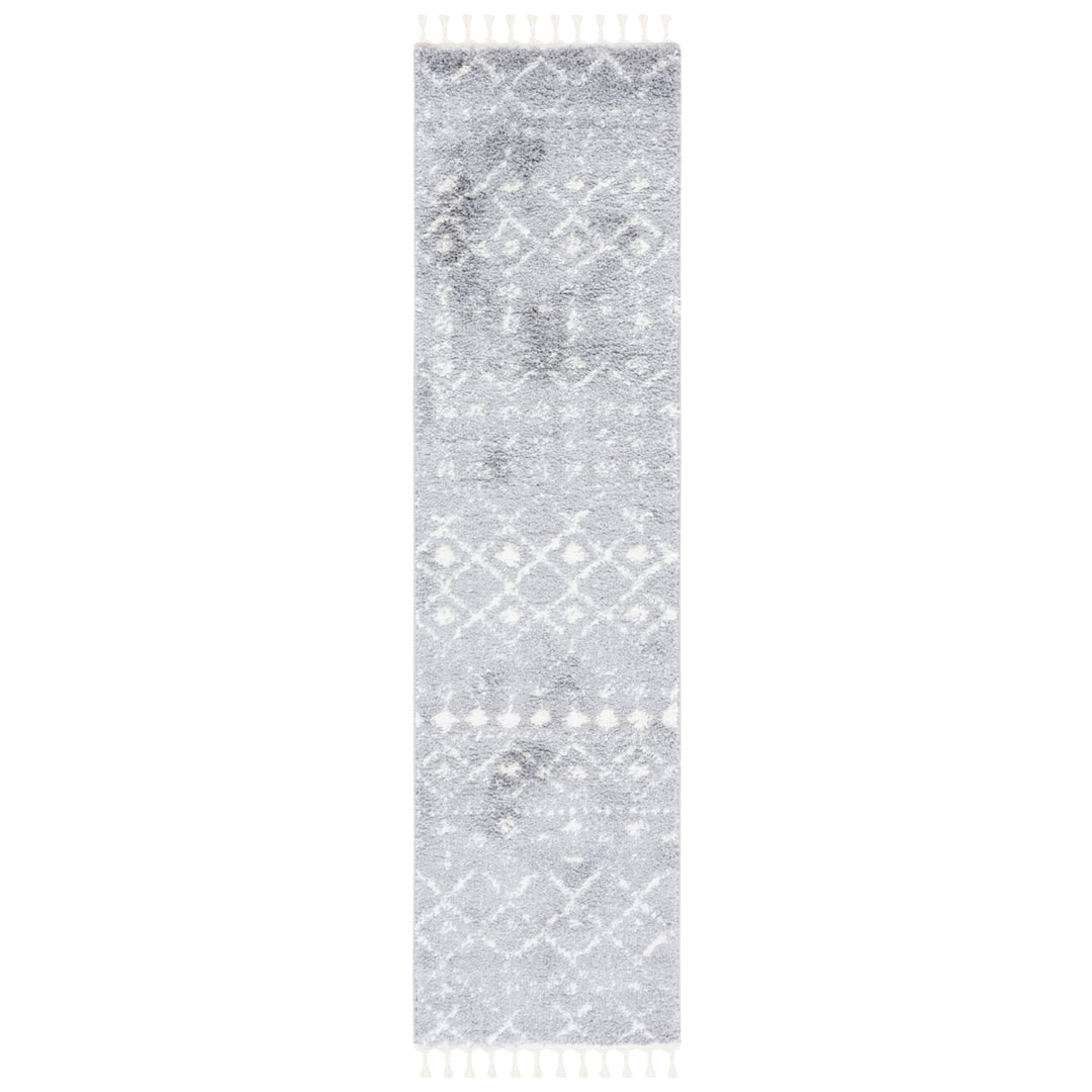 SAFAVIEH Berber Fringe Shag BFG516G Lt Grey /Ivory Rug Image 5