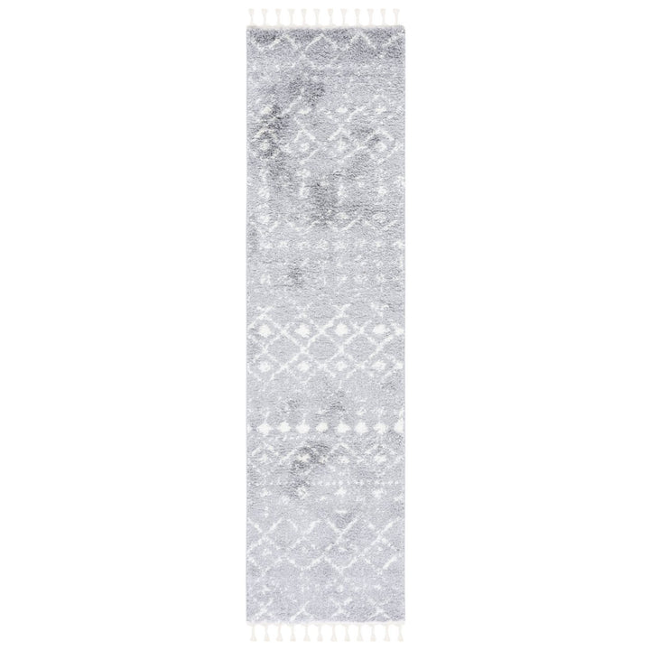 SAFAVIEH Berber Fringe Shag BFG516G Lt Grey /Ivory Rug Image 1