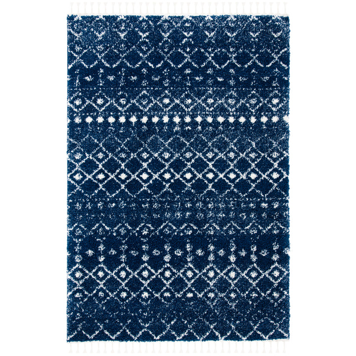 SAFAVIEH Berber Fringe Shag BFG516N Navy / Ivory Rug Image 1