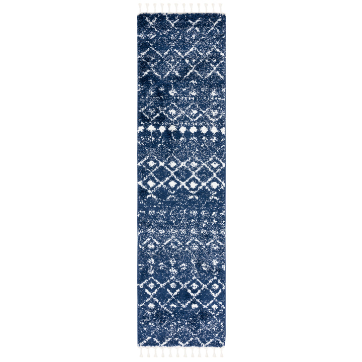 SAFAVIEH Berber Fringe Shag BFG516N Navy / Ivory Rug Image 5