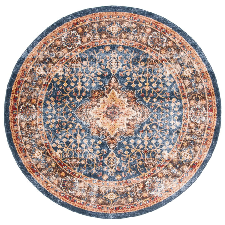 SAFAVIEH Bijar Collection BIJ652N Navy / Brown Rug Image 4