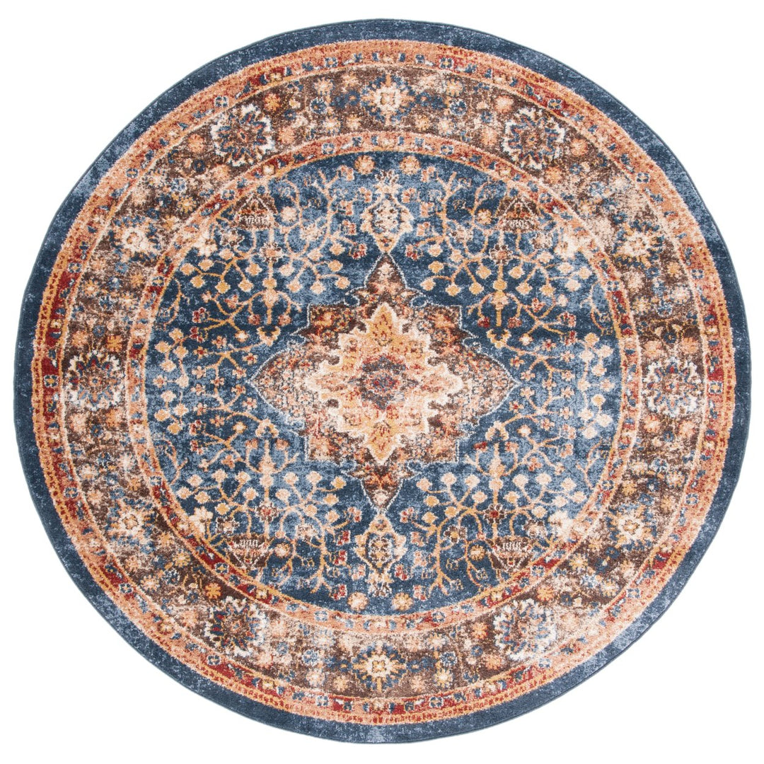 SAFAVIEH Bijar Collection BIJ652N Navy / Brown Rug Image 1