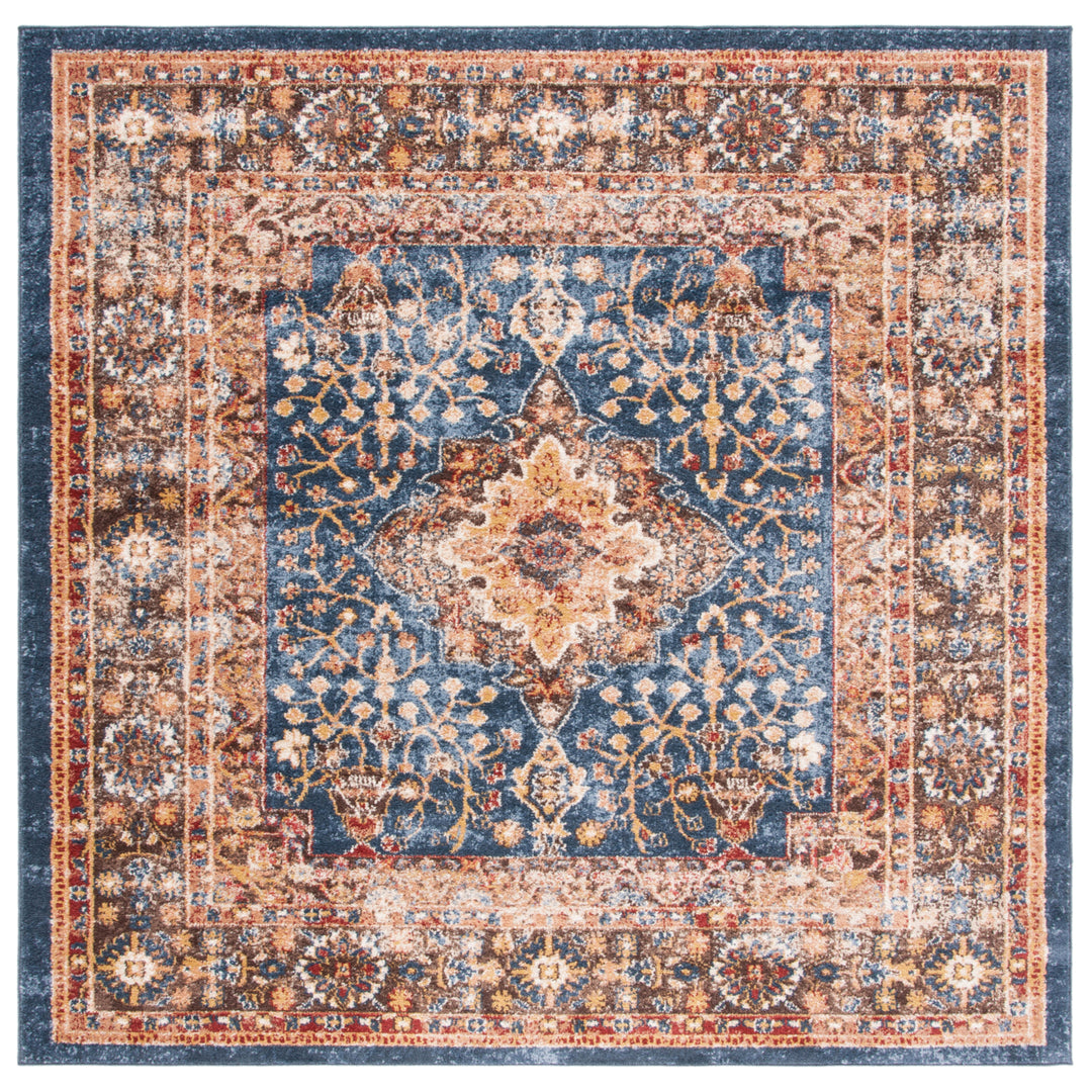 SAFAVIEH Bijar Collection BIJ652N Navy / Brown Rug Image 5