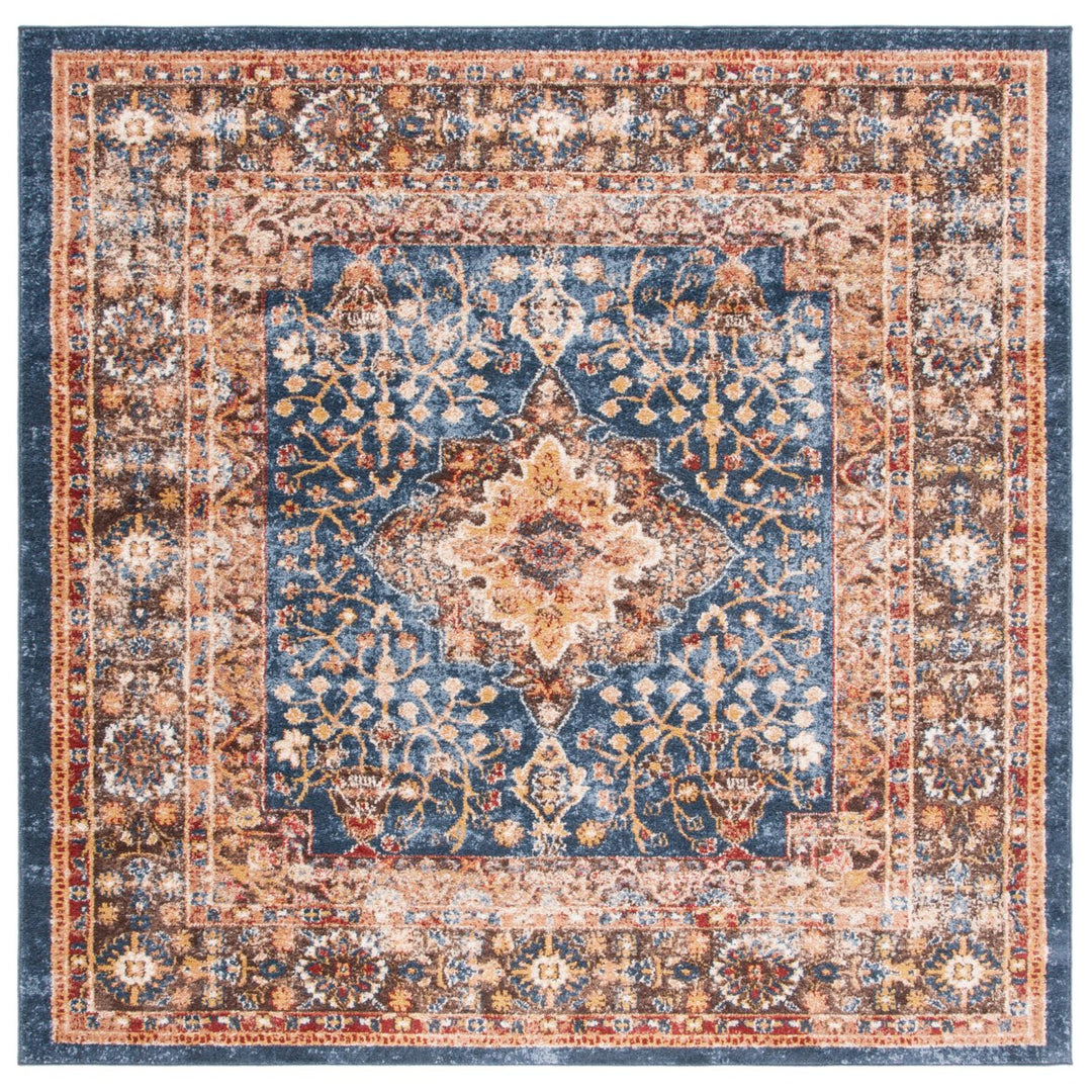 SAFAVIEH Bijar Collection BIJ652N Navy / Brown Rug Image 1