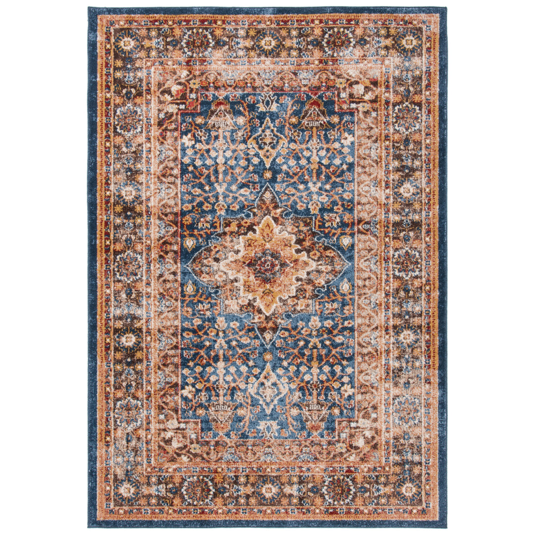 SAFAVIEH Bijar Collection BIJ652N Navy / Brown Rug Image 3