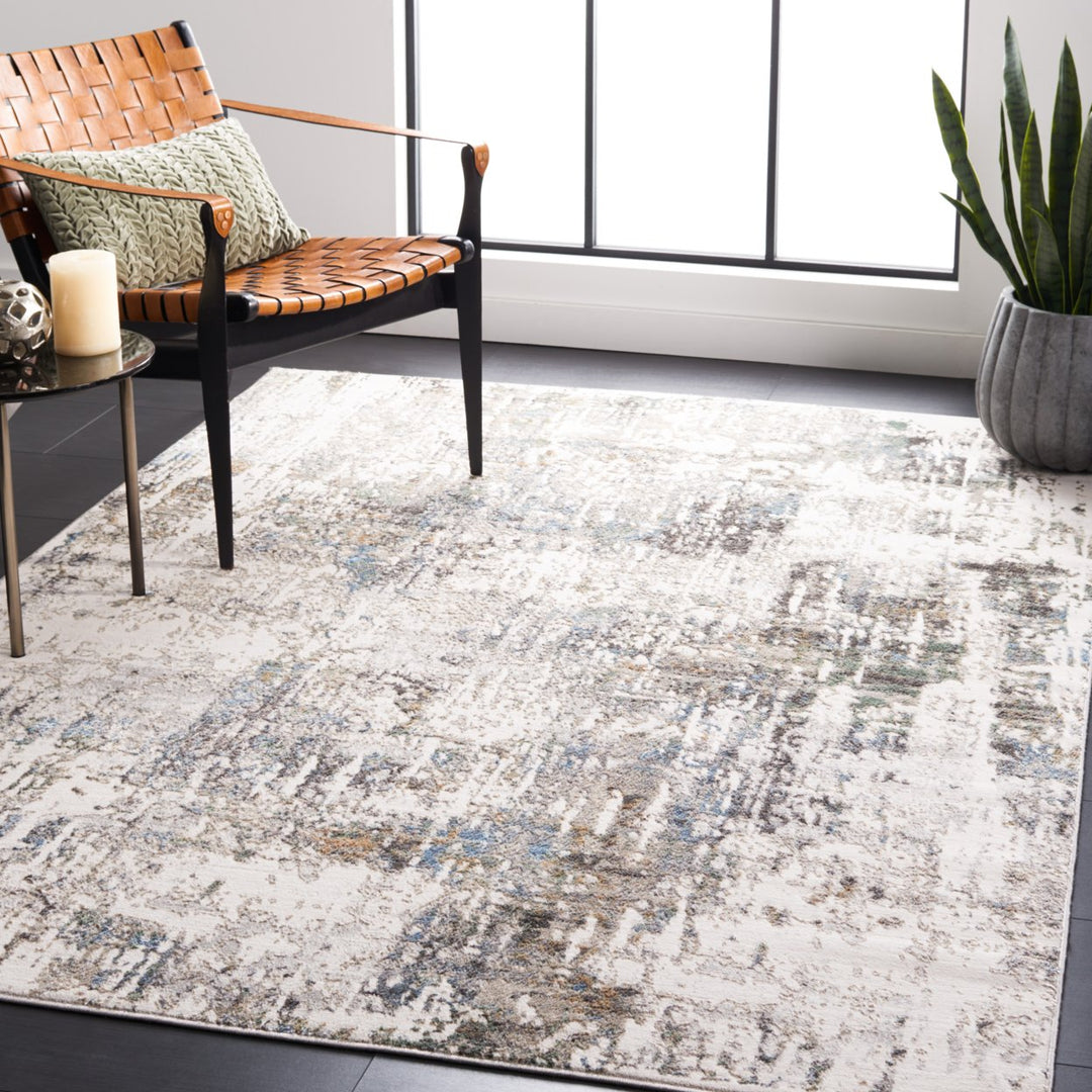 SAFAVIEH Bel Air Collection BLA218F Grey / Blue Rug Image 1