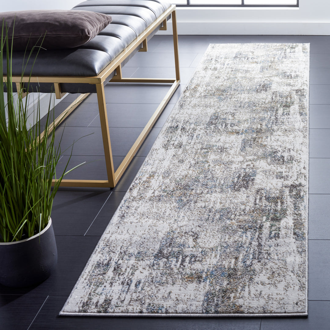 SAFAVIEH Bel Air Collection BLA218F Grey / Blue Rug Image 3