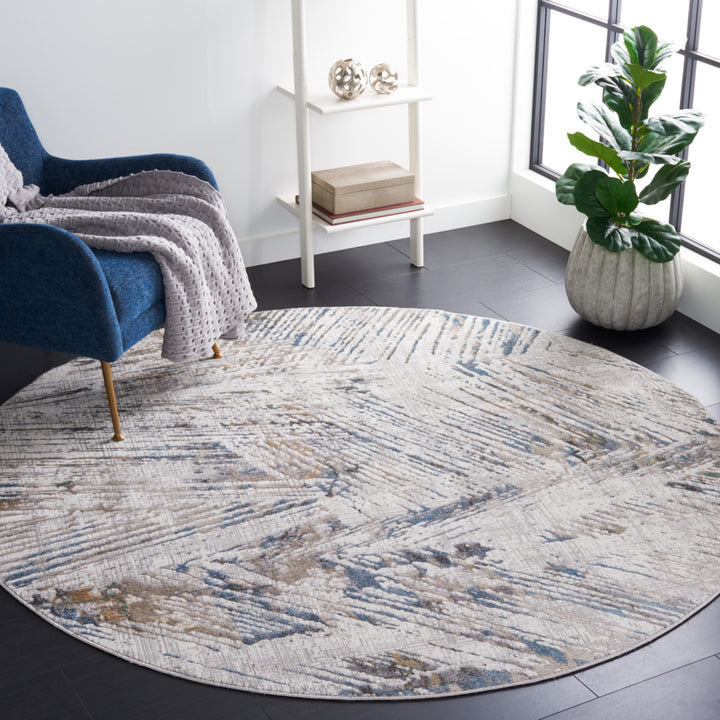 SAFAVIEH Bel Air Collection BLA224F Grey / Blue Rug Image 3