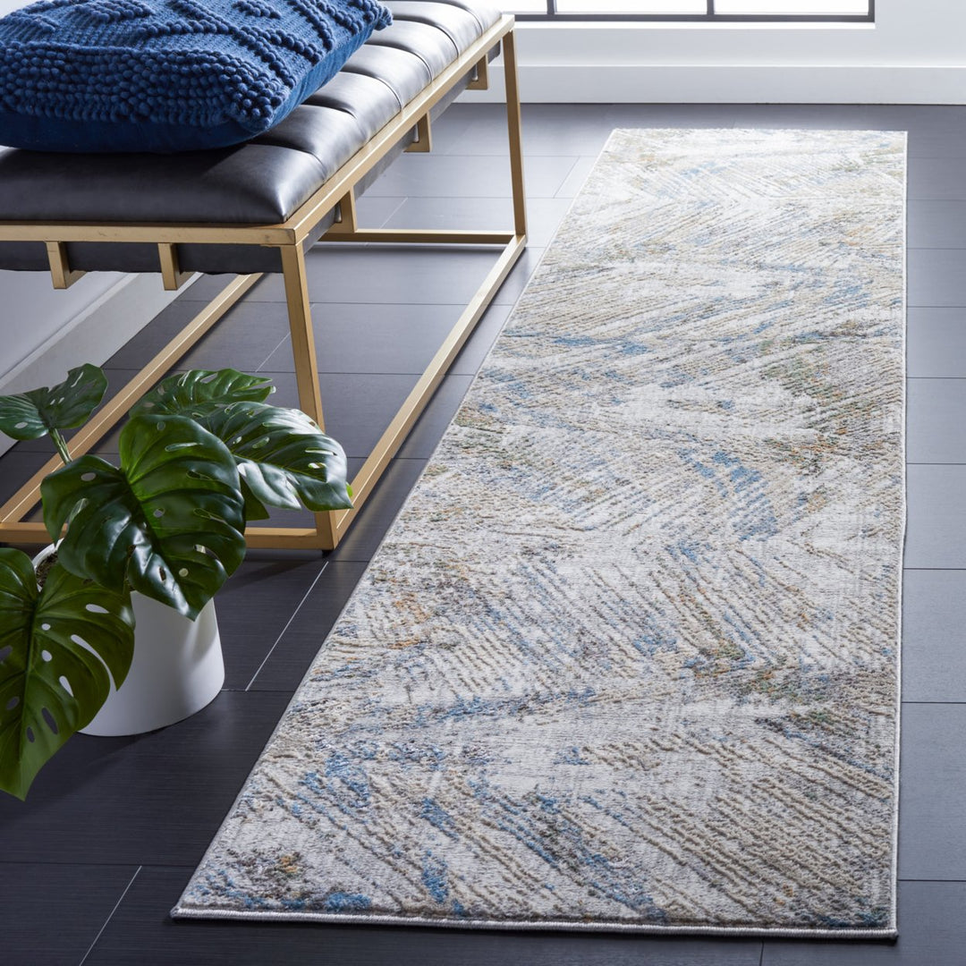 SAFAVIEH Bel Air Collection BLA224F Grey / Blue Rug Image 4