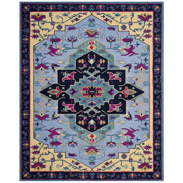 SAFAVIEH Bellagio BLG506B Handmade Light Blue /Multi Rug Image 1