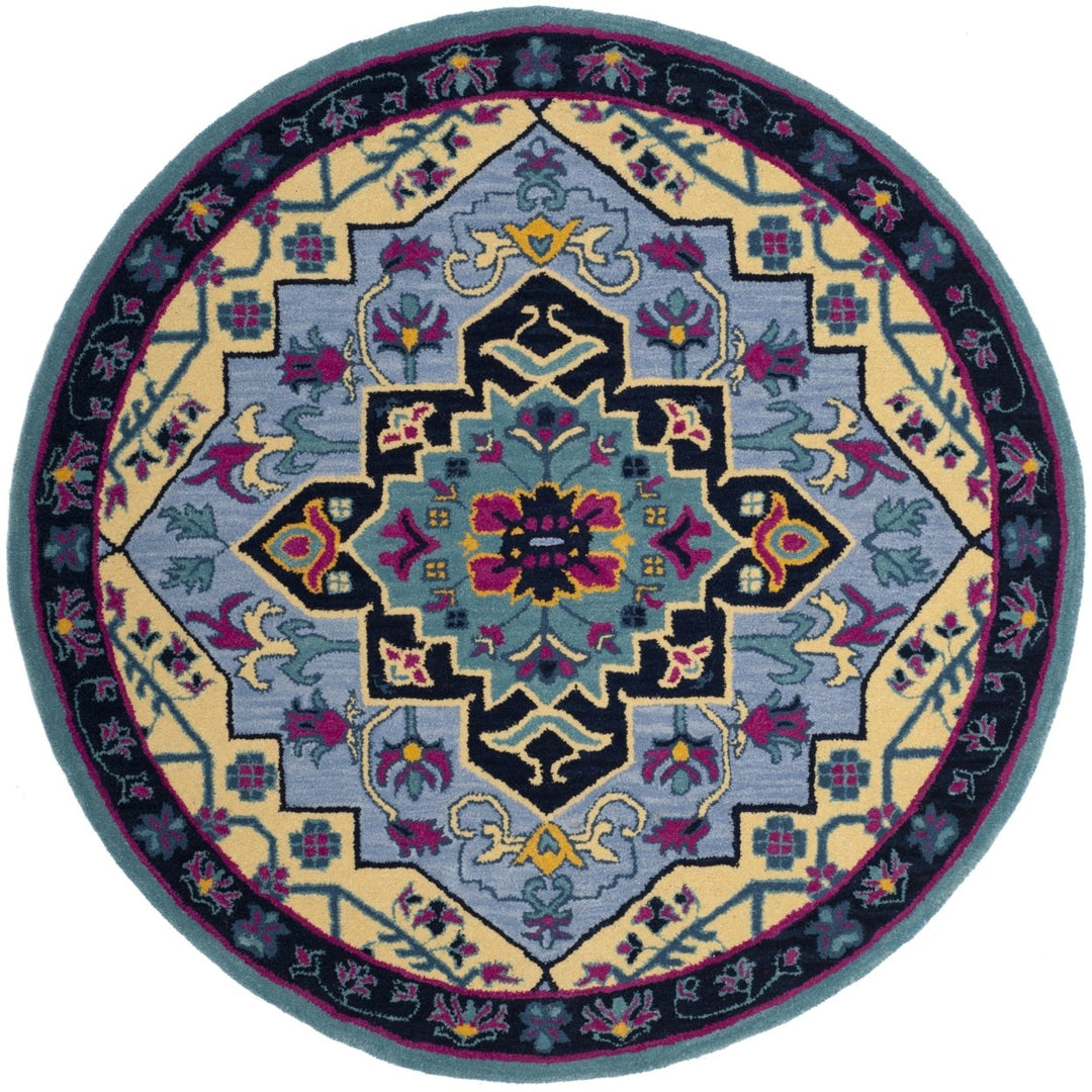 SAFAVIEH Bellagio BLG506B Handmade Light Blue /Multi Rug Image 1