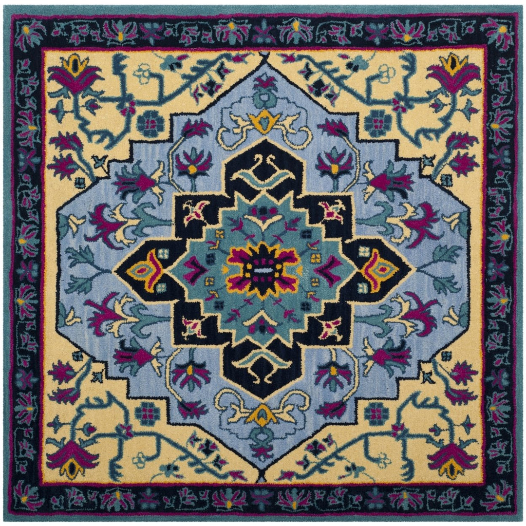 SAFAVIEH Bellagio BLG506B Handmade Light Blue /Multi Rug Image 6