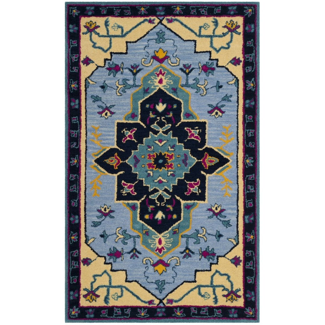 SAFAVIEH Bellagio BLG506B Handmade Light Blue /Multi Rug Image 9