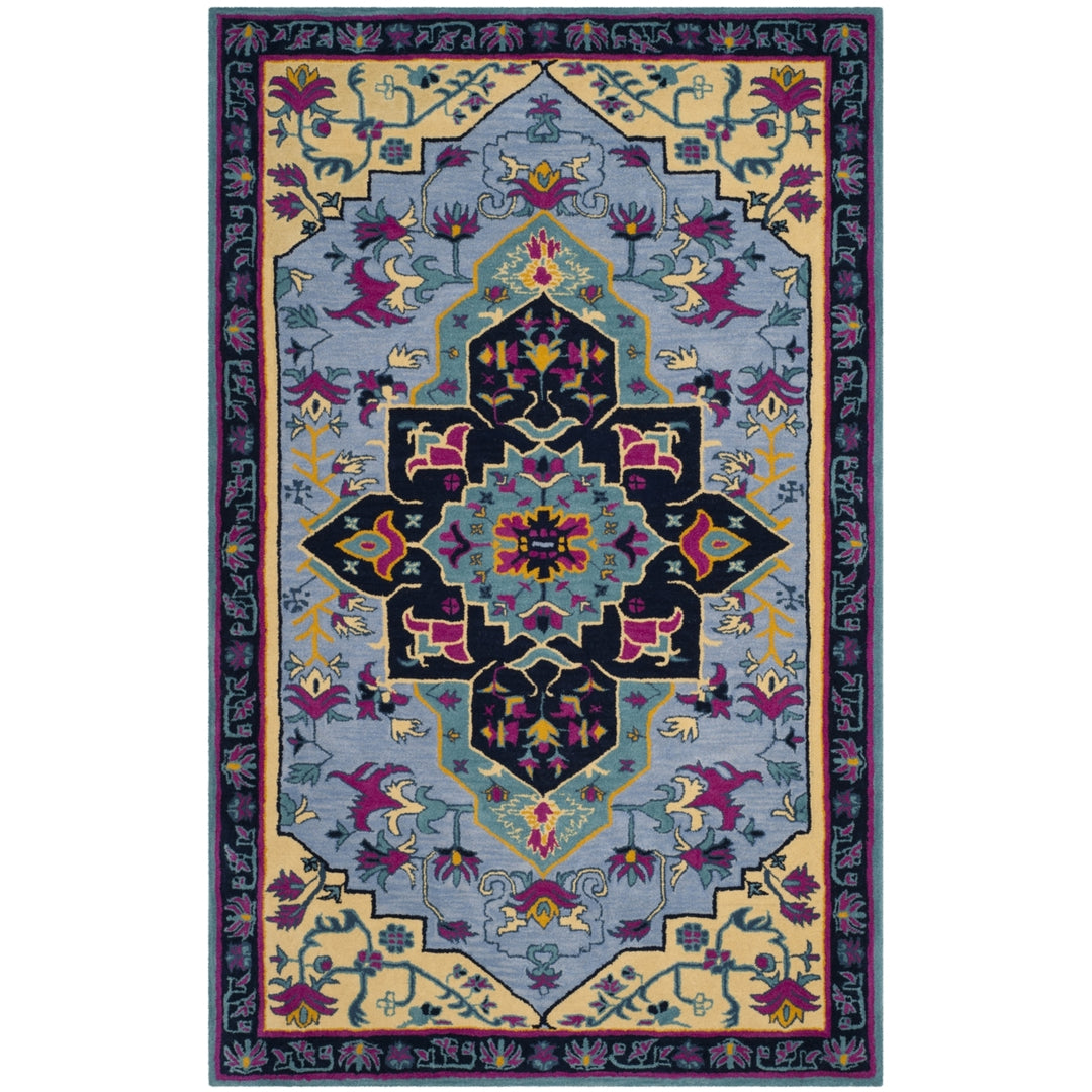 SAFAVIEH Bellagio BLG506B Handmade Light Blue /Multi Rug Image 10