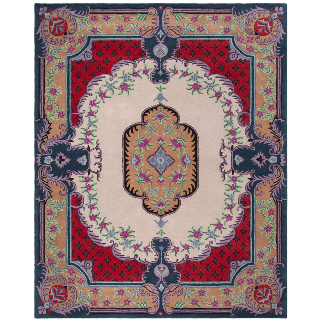 SAFAVIEH Bellagio BLG535A Handmade Ivory / Pink Rug Image 1