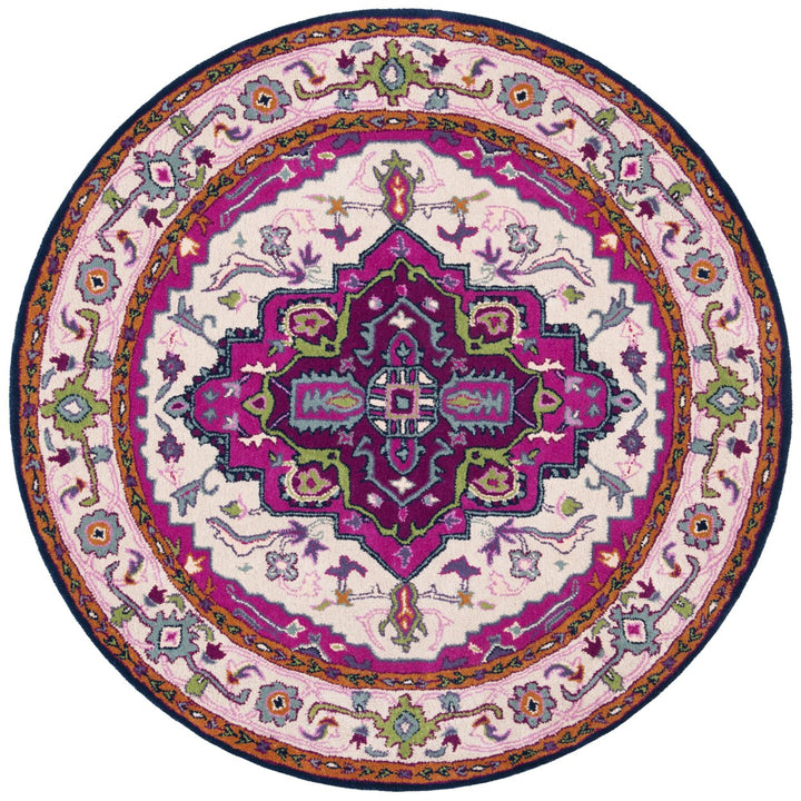 SAFAVIEH Bellagio BLG541A Handmade Ivory / Pink Rug Image 4