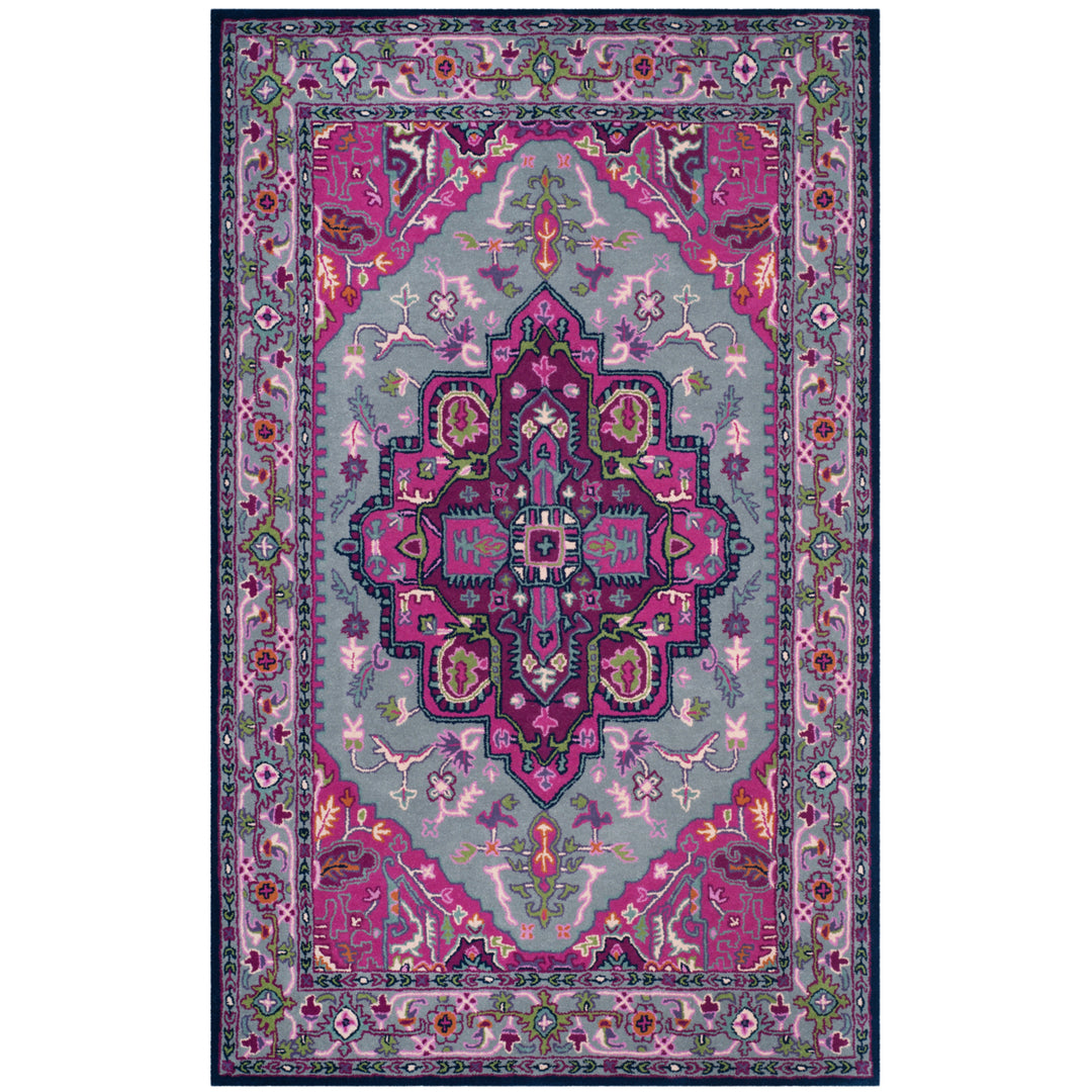 SAFAVIEH Bellagio BLG541B Handmade Grey / Pink Rug Image 1