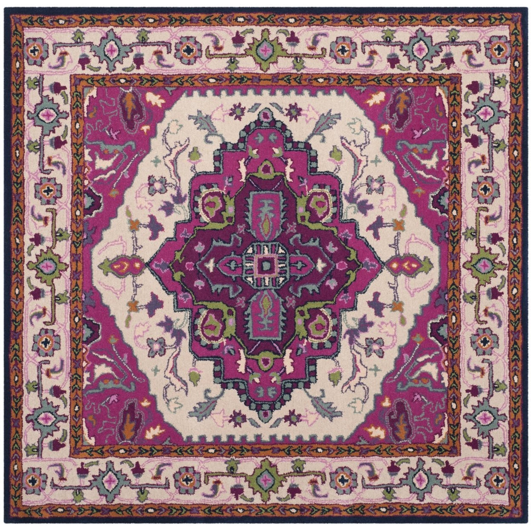 SAFAVIEH Bellagio BLG541A Handmade Ivory / Pink Rug Image 6