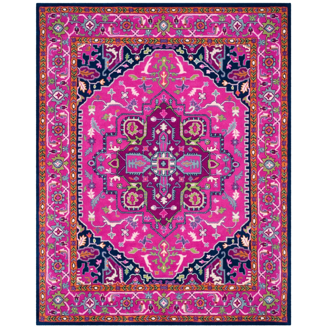 SAFAVIEH Bellagio BLG541C Handmade Pink / Navy Rug Image 1