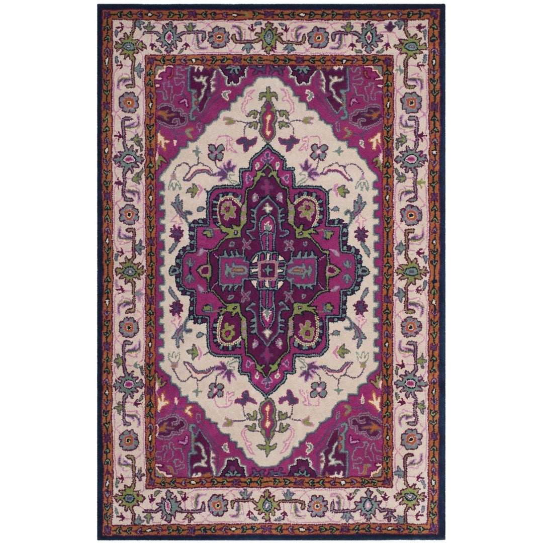 SAFAVIEH Bellagio BLG541A Handmade Ivory / Pink Rug Image 8