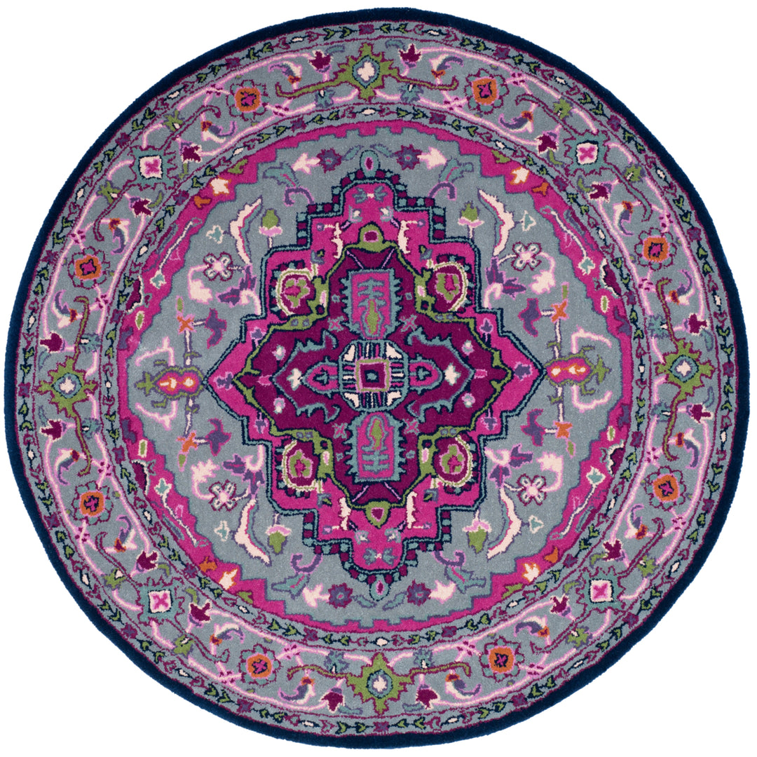 SAFAVIEH Bellagio BLG541B Handmade Grey / Pink Rug Image 4