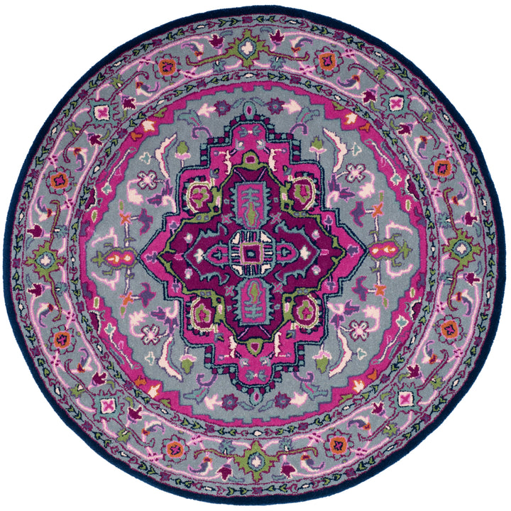 SAFAVIEH Bellagio BLG541B Handmade Grey / Pink Rug Image 4