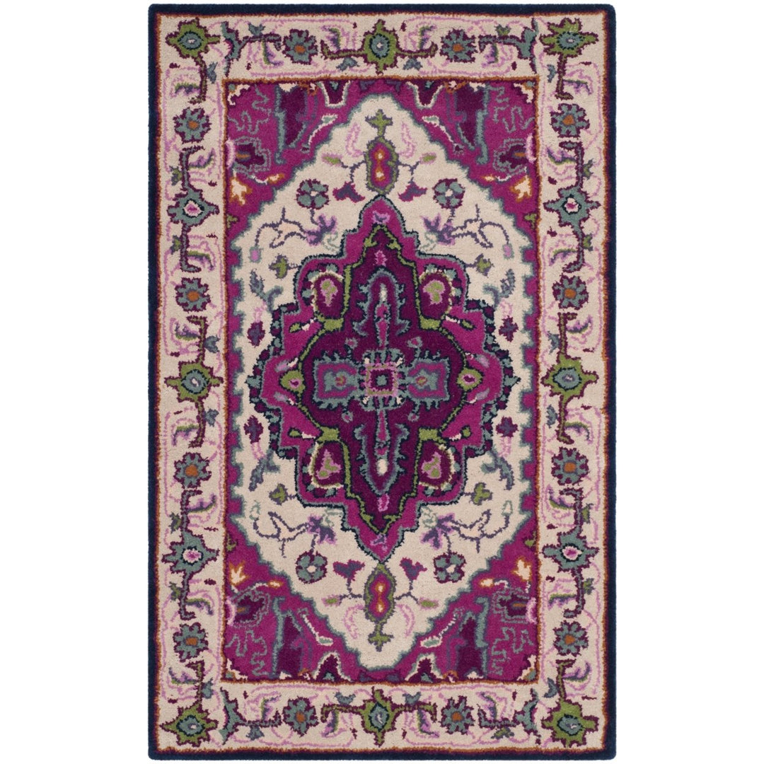 SAFAVIEH Bellagio BLG541A Handmade Ivory / Pink Rug Image 9