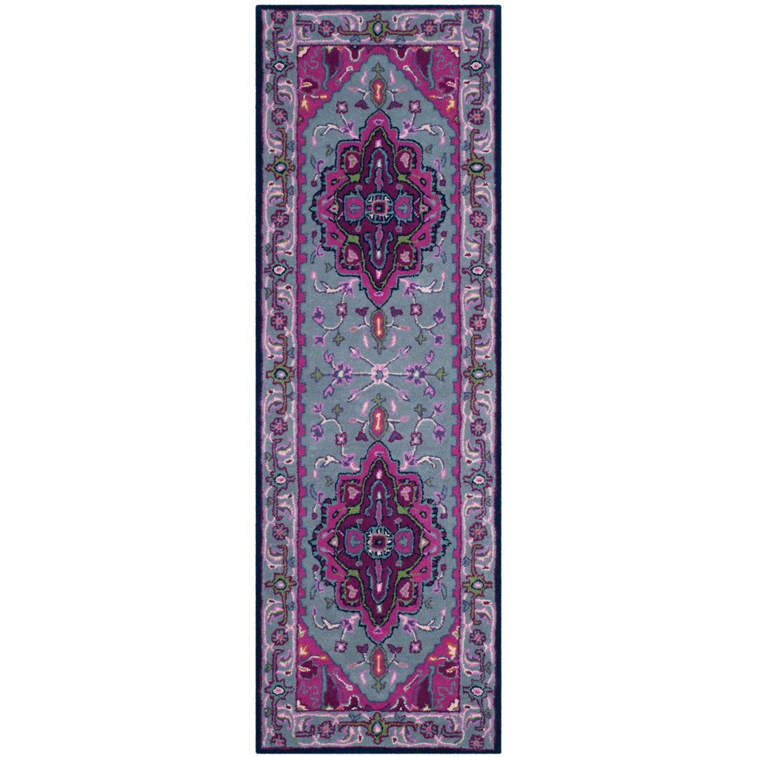 SAFAVIEH Bellagio BLG541B Handmade Grey / Pink Rug Image 5