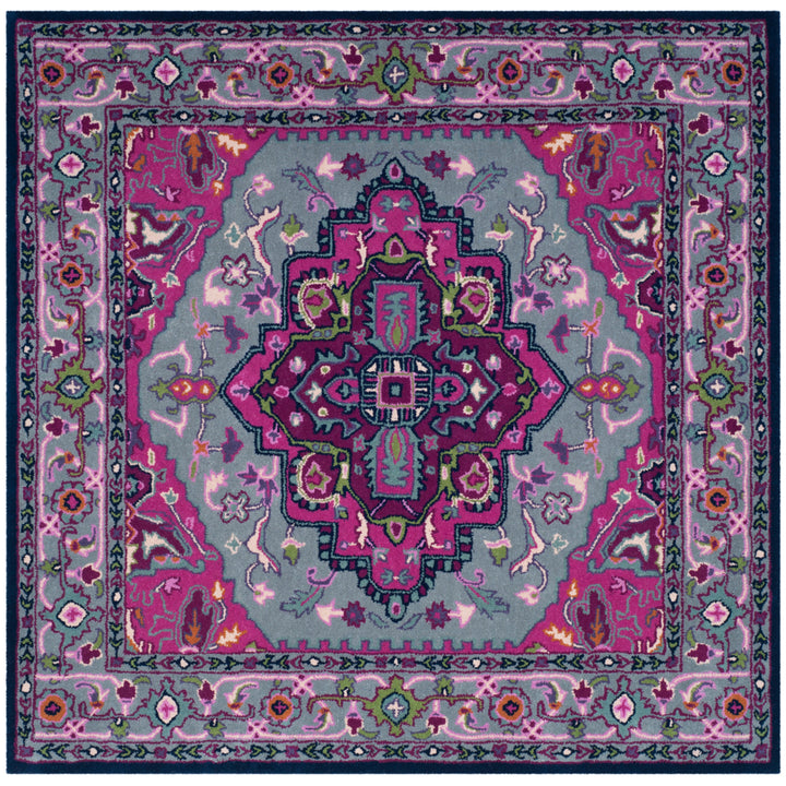 SAFAVIEH Bellagio BLG541B Handmade Grey / Pink Rug Image 6