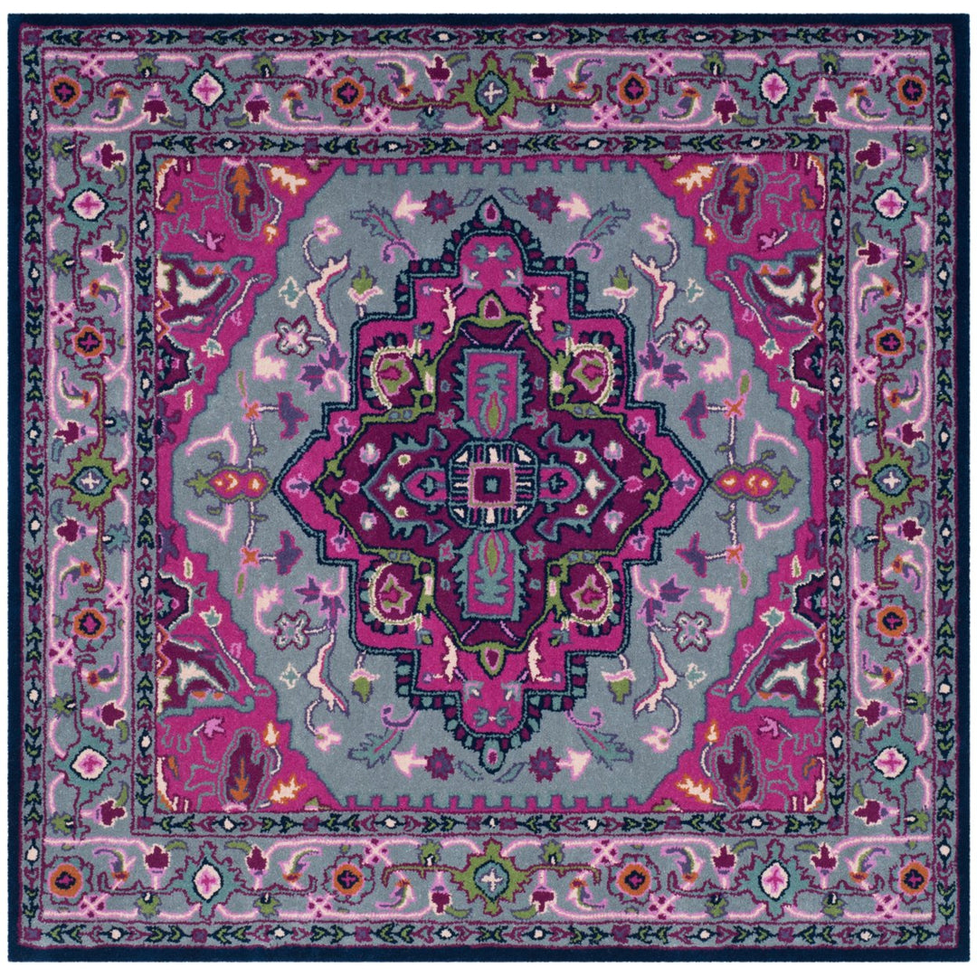 SAFAVIEH Bellagio BLG541B Handmade Grey / Pink Rug Image 1