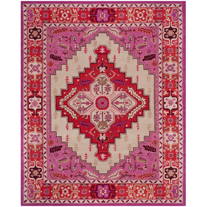 SAFAVIEH Bellagio BLG545A Handmade Red Pink / Ivory Rug Image 1