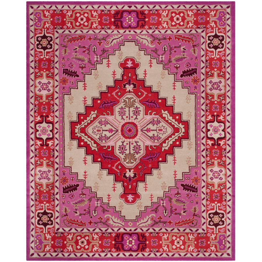 SAFAVIEH Bellagio BLG545A Handmade Red Pink / Ivory Rug Image 1