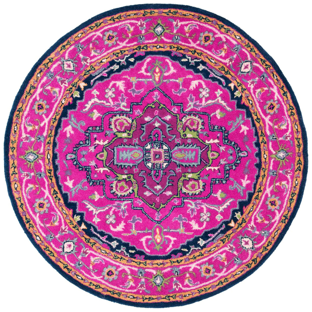 SAFAVIEH Bellagio BLG541C Handmade Pink / Navy Rug Image 4