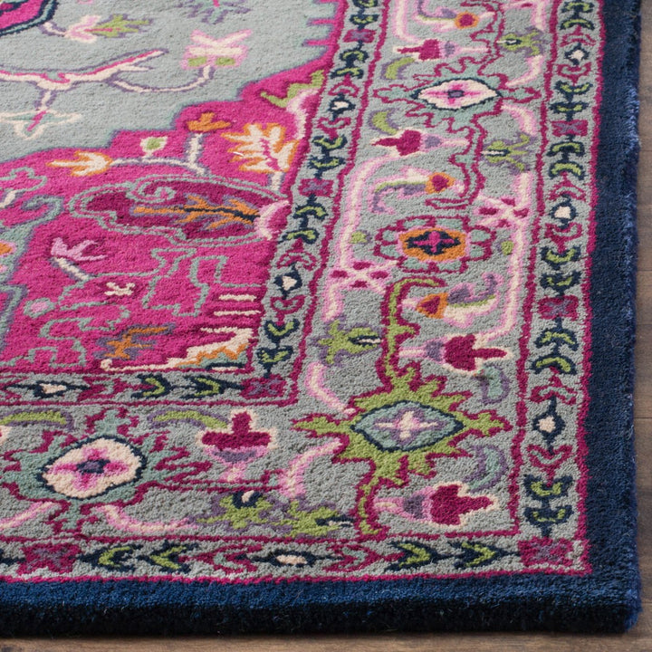 SAFAVIEH Bellagio BLG541B Handmade Grey / Pink Rug Image 7