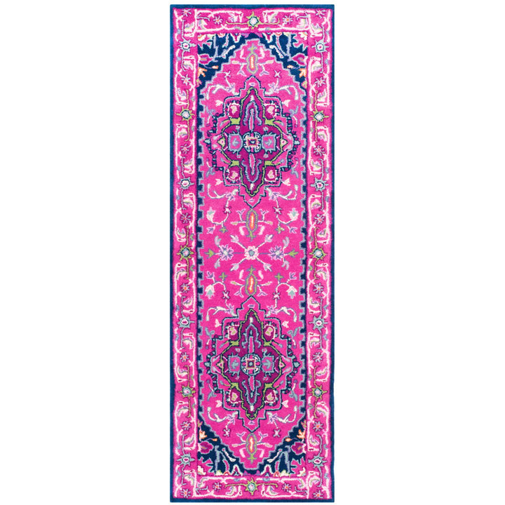 SAFAVIEH Bellagio BLG541C Handmade Pink / Navy Rug Image 5