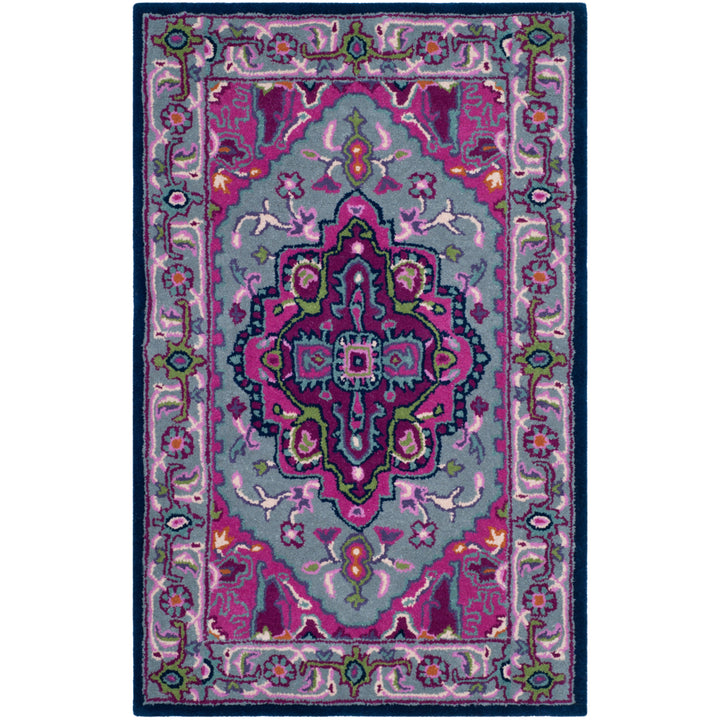 SAFAVIEH Bellagio BLG541B Handmade Grey / Pink Rug Image 9