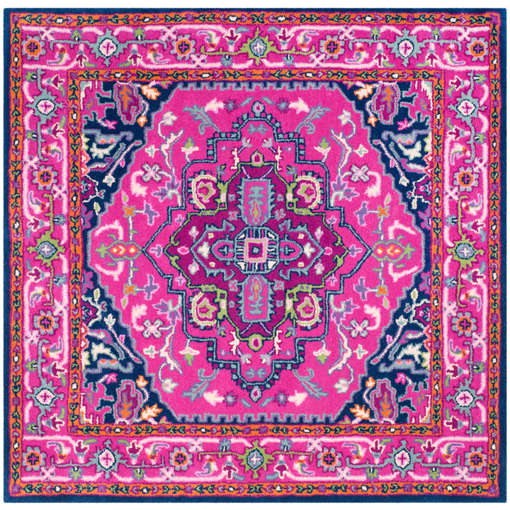 SAFAVIEH Bellagio BLG541C Handmade Pink / Navy Rug Image 6