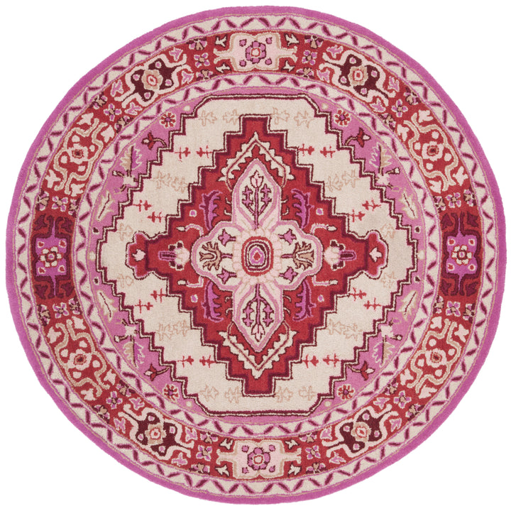 SAFAVIEH Bellagio BLG545A Handmade Red Pink / Ivory Rug Image 4