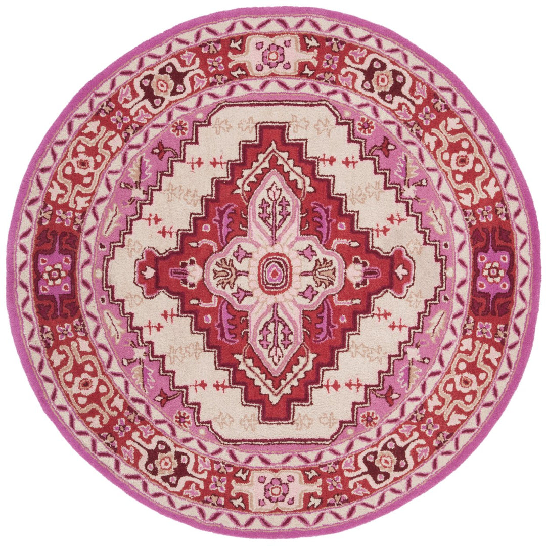 SAFAVIEH Bellagio BLG545A Handmade Red Pink / Ivory Rug Image 1