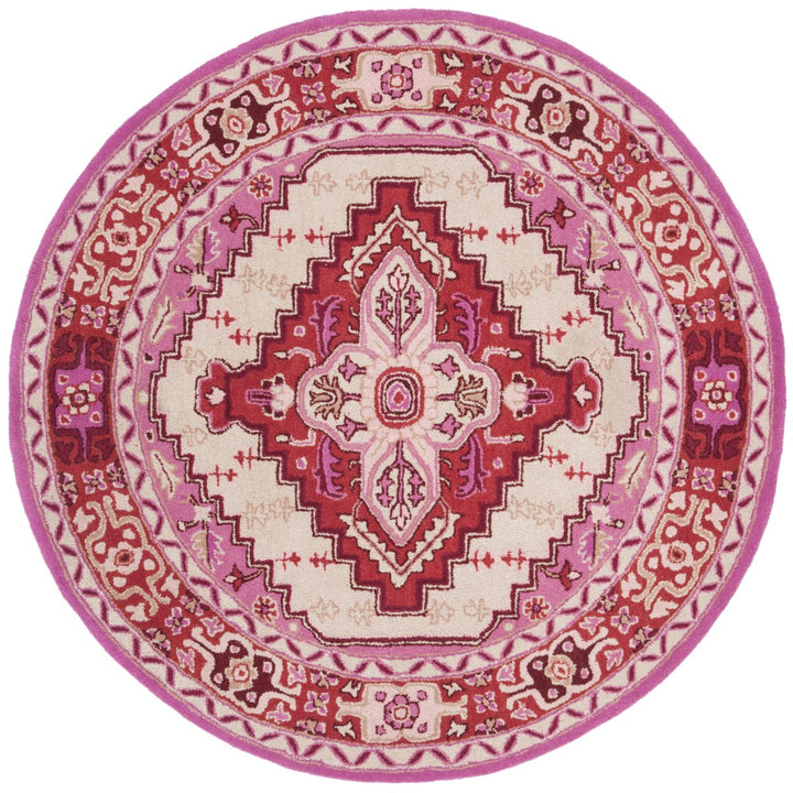 SAFAVIEH Bellagio BLG545A Handmade Red Pink / Ivory Rug Image 1