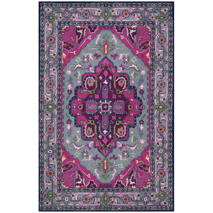 SAFAVIEH Bellagio BLG541B Handmade Grey / Pink Rug Image 10