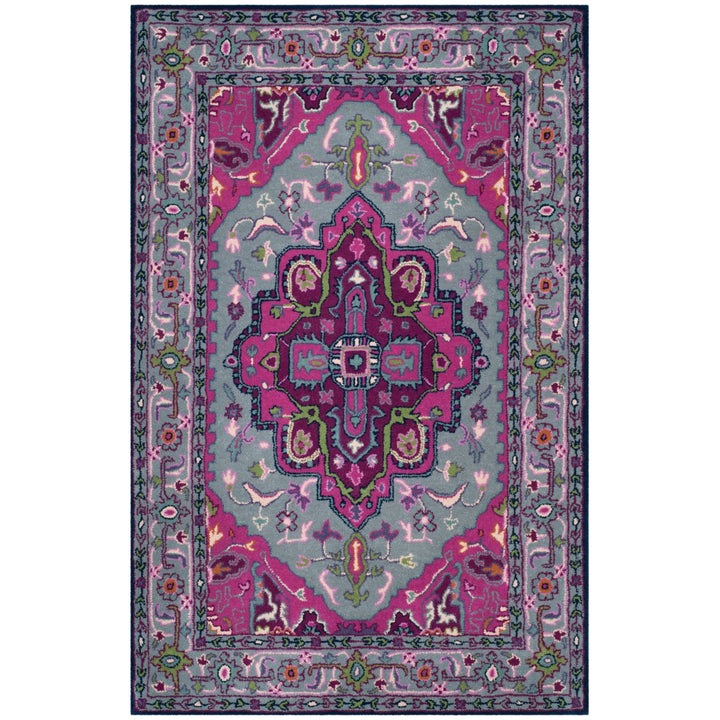 SAFAVIEH Bellagio BLG541B Handmade Grey / Pink Rug Image 1