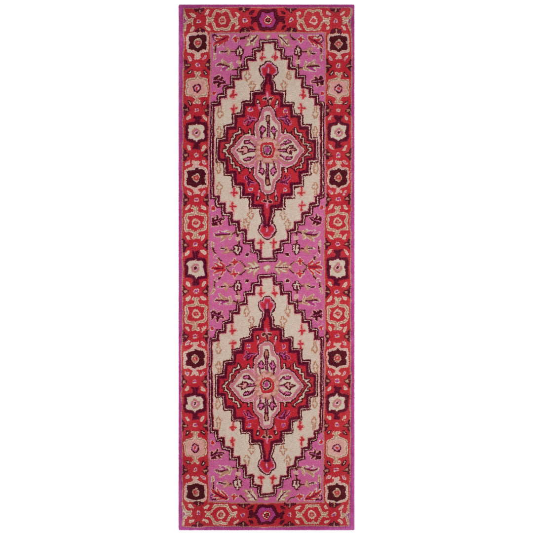 SAFAVIEH Bellagio BLG545A Handmade Red Pink / Ivory Rug Image 5