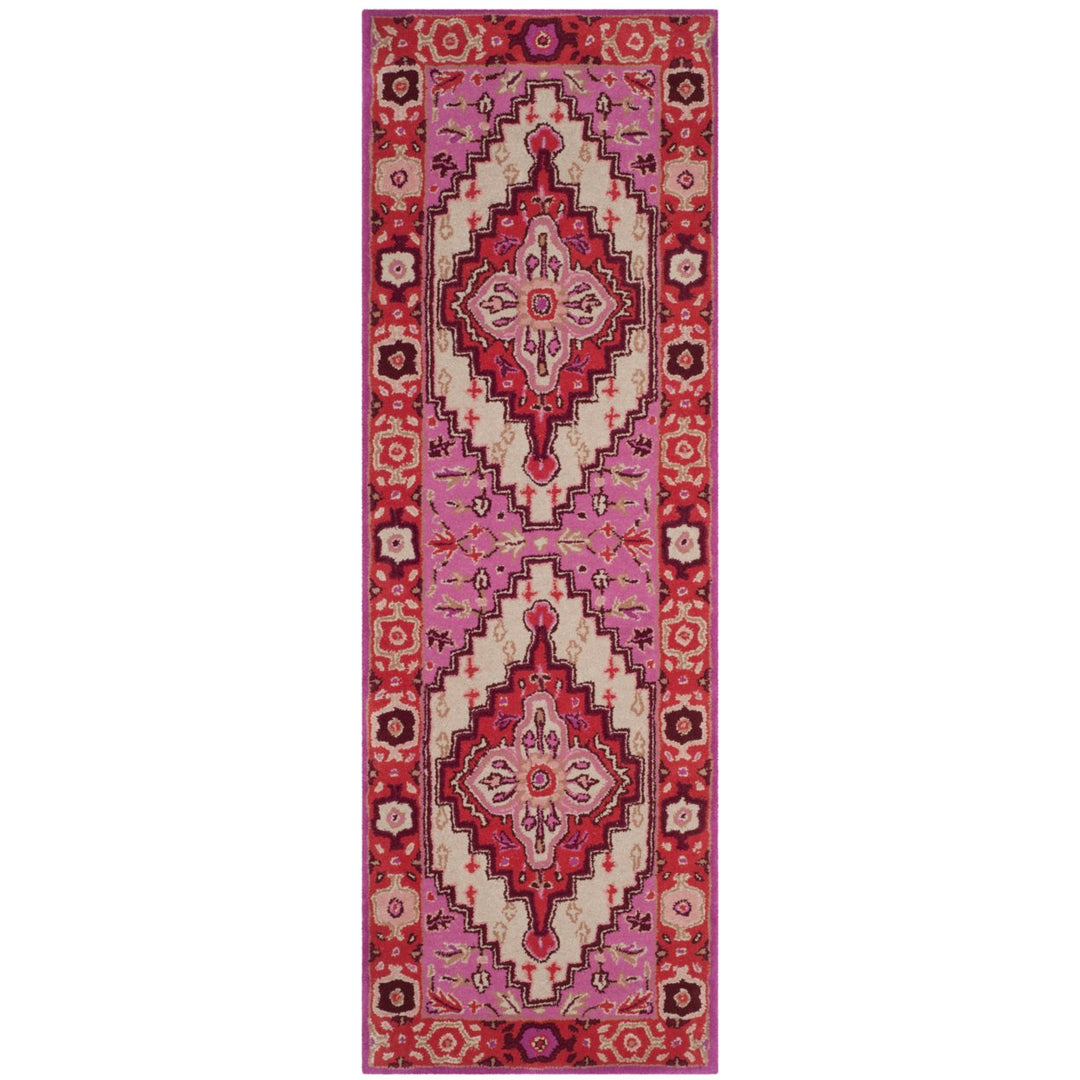 SAFAVIEH Bellagio BLG545A Handmade Red Pink / Ivory Rug Image 1