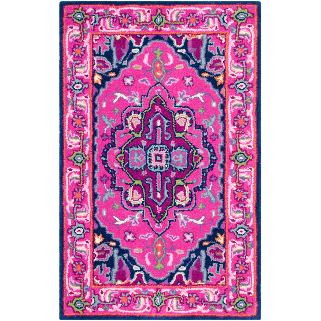 SAFAVIEH Bellagio BLG541C Handmade Pink / Navy Rug Image 8