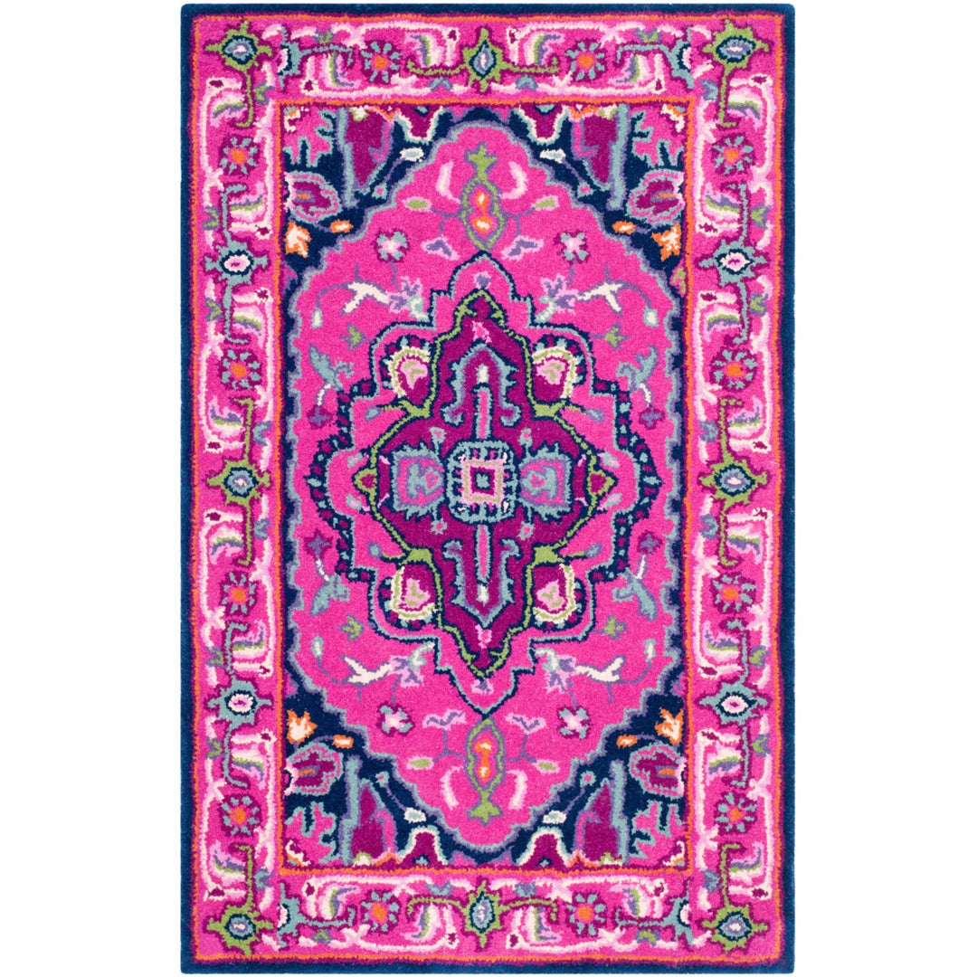 SAFAVIEH Bellagio BLG541C Handmade Pink / Navy Rug Image 1