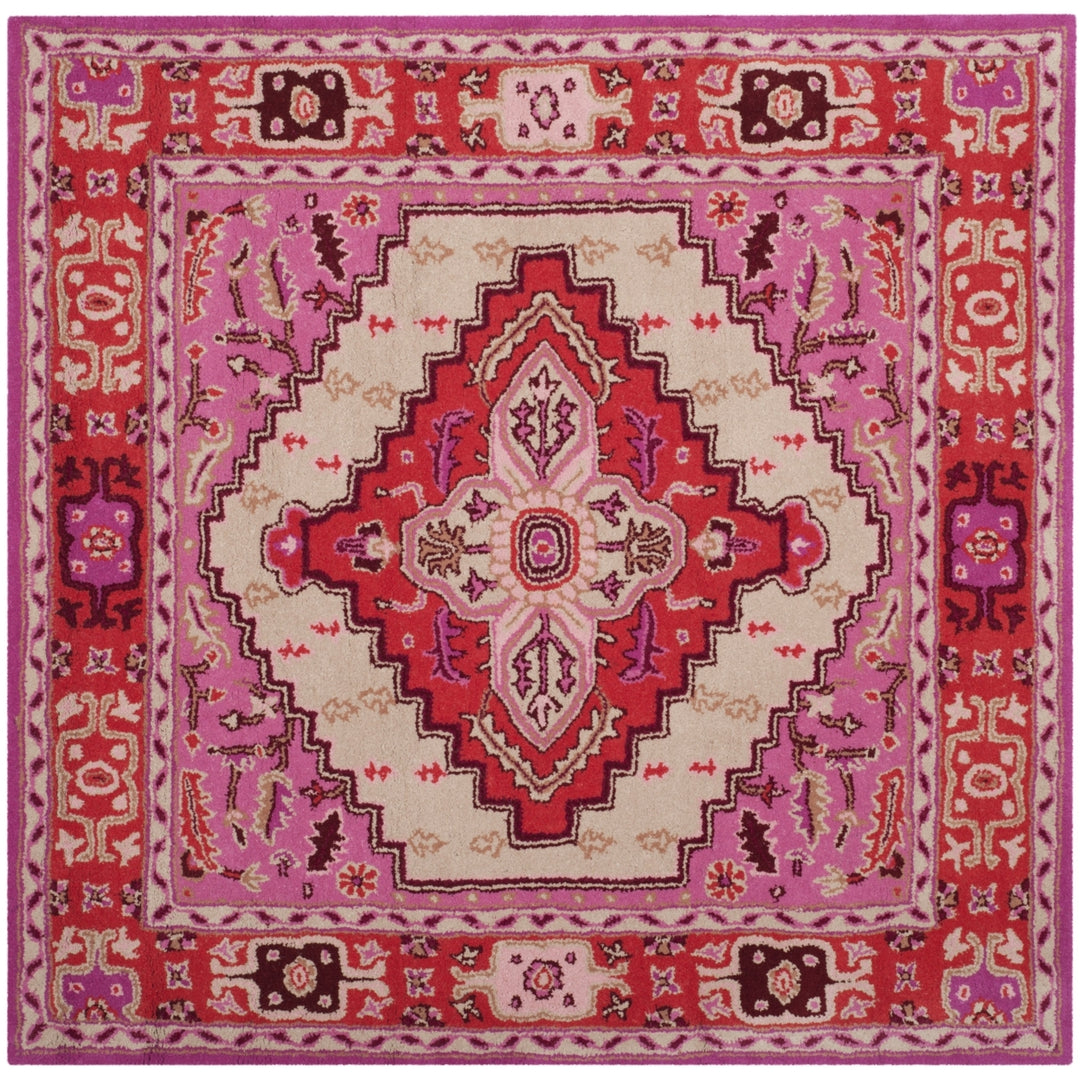 SAFAVIEH Bellagio BLG545A Handmade Red Pink / Ivory Rug Image 6