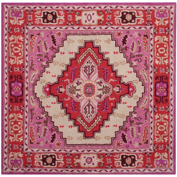 SAFAVIEH Bellagio BLG545A Handmade Red Pink / Ivory Rug Image 6