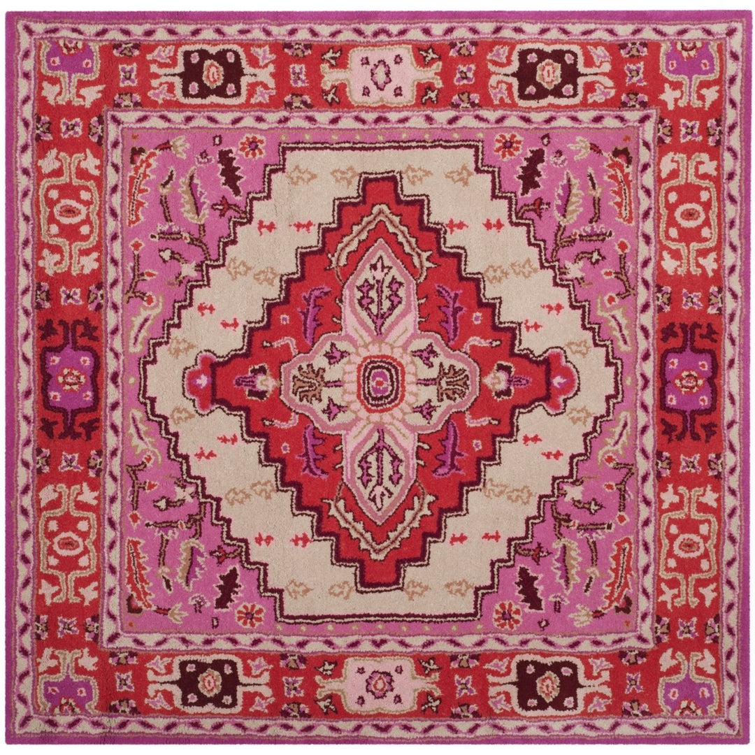 SAFAVIEH Bellagio BLG545A Handmade Red Pink / Ivory Rug Image 1