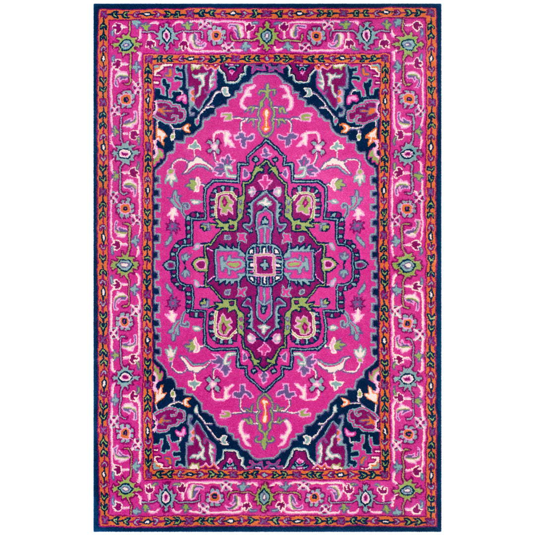 SAFAVIEH Bellagio BLG541C Handmade Pink / Navy Rug Image 9